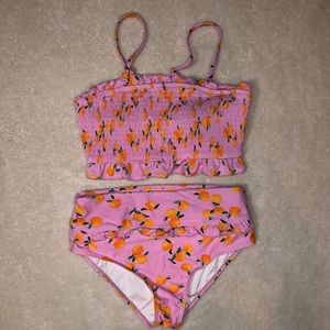 Peach print Bikini Set
